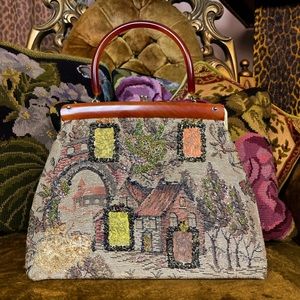 Vintage Tapestry Custom Chateau Tarot Purse Bag by Maison DNA
